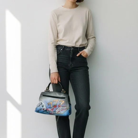 Anuschka Gray and Blue Baby Bag - Picture 1 of 5